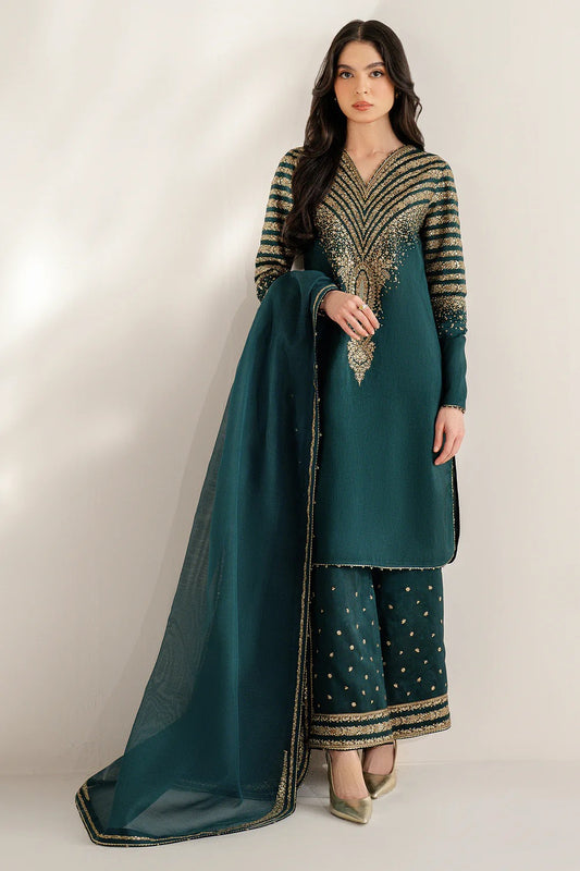 Jazmin Luxury Raw Silk Embroidered 3 Piece Unstitched - UR - 7056