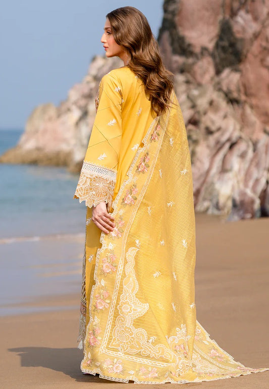 Mahnur Dahlia - Luxury Lawn Embroidered Unstitched 3 Piece Eid Collection