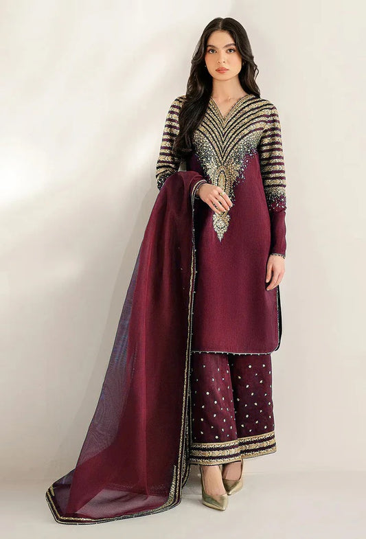Jazmin Luxury Raw Silk Embroidered 3 Piece Unstitched - UR 7056