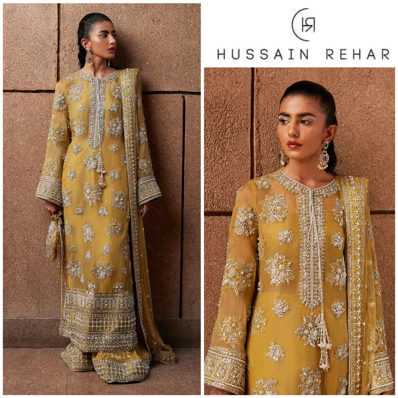 Hussain Rehar Mehndi Collection Fully Embroidered Hand Work 3 Pieces Unstitched