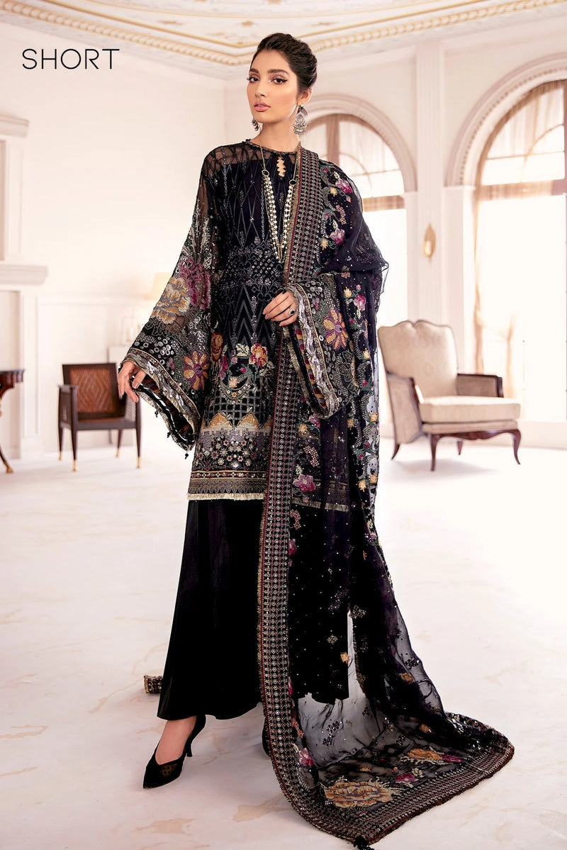 Chantelle By Baroque Embroidered Chiffon Unstitched 3 Piece Suit 09 Garnet - Luxury Collection