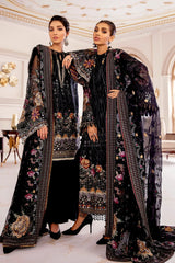 Chantelle By Baroque Embroidered Chiffon Unstitched 3 Piece Suit 09 Garnet - Luxury Collection