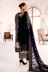 Chantelle By Baroque Embroidered Chiffon Unstitched 3 Piece Suit 09 Garnet - Luxury Collection