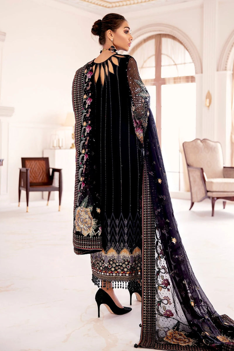 Chantelle By Baroque Embroidered Chiffon Unstitched 3 Piece Suit 09 Garnet - Luxury Collection