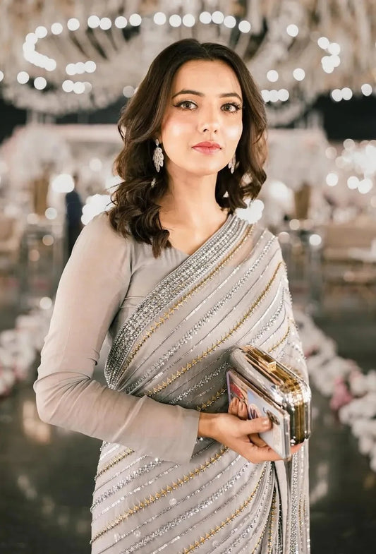 Poshkari Luxury Chiffon Embroidered Unstitched 3 Piece - Sukun