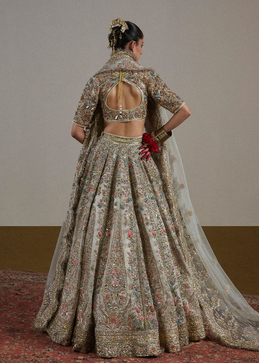 Hussain Rehar Luxury Net Embroidered 3 Pc Unstitched Suit-Sawara
