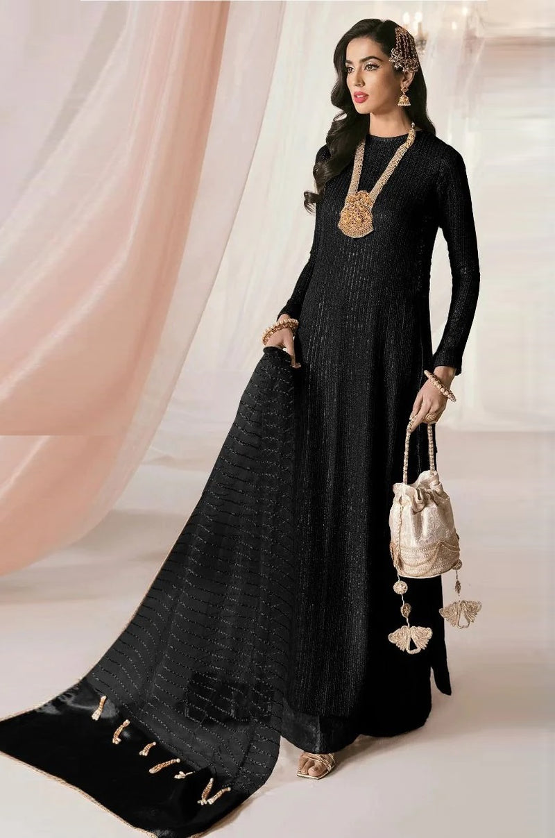 Nilofer Shahid Luxury Pret - Black Ecstasy 3 Pieces Unstitched