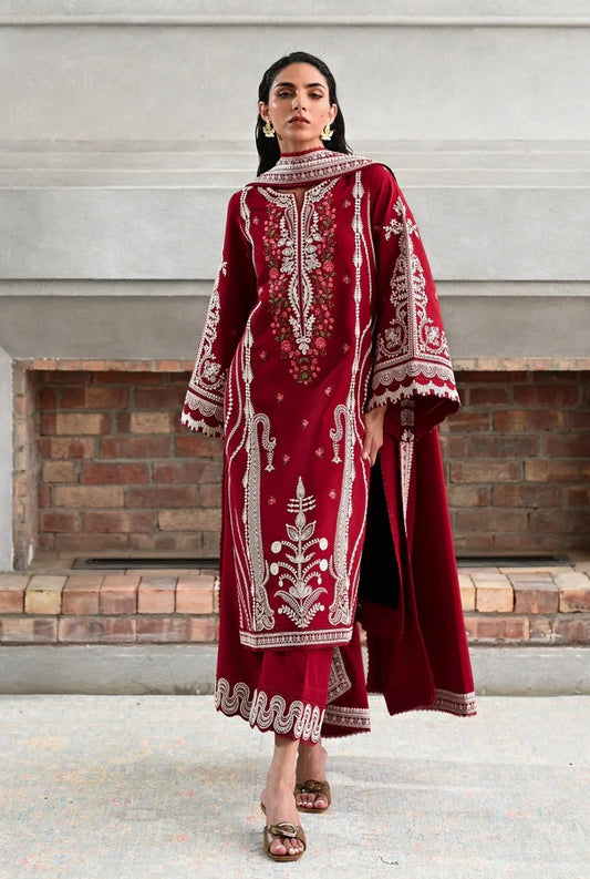 Zaib - Luxury Lawn Embroidered Unstitched 3 Piece - NEL-25629