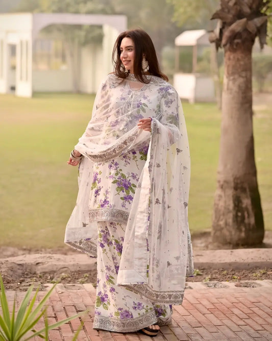Aneelas Luxury Lawn 3 Pc Unstitched Embroidered Collection FLORA