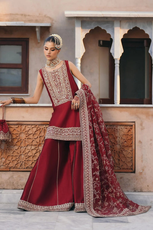 Kanwal Malik Luxury Raw Silk Embroidered 3 Piece Unstitched - Mehek