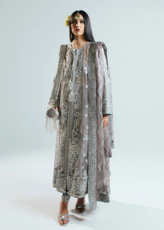 Hussain Rehar Luxury Organza Embroidered Unstiched  3 Piece Valora