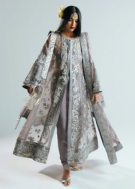 Hussain Rehar Luxury Organza Embroidered Unstiched  3 Piece Valora