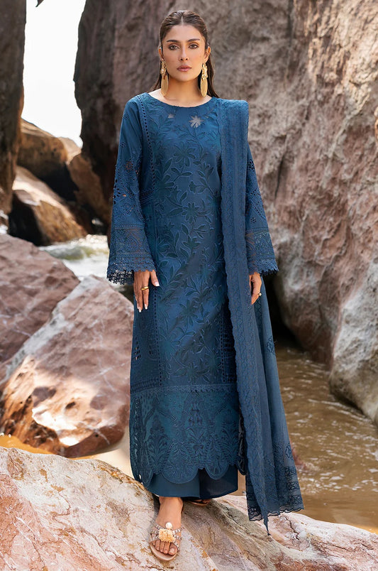 Mahnur - Luxury Lawn Embroidered Unstitched 3 Piece - Iris