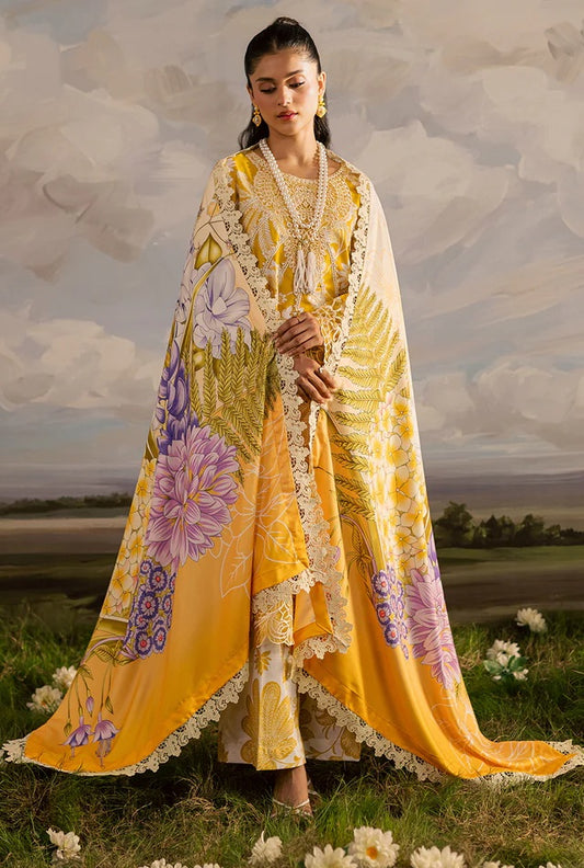 Mahnur - Luxury Lawn Embroidered Unstitched 3 Piece - K - 03