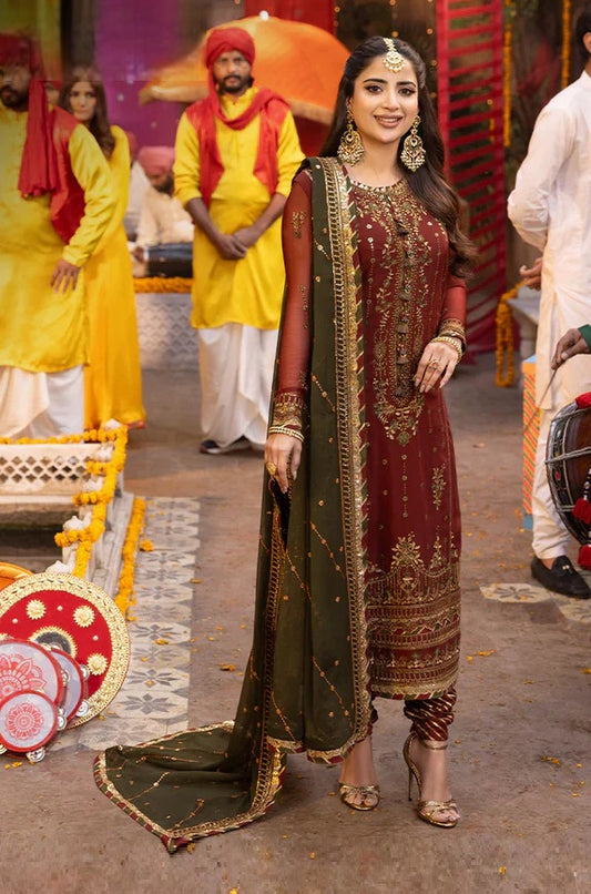 Asim Jofa - Luxury Chiffon Embroidered Unstitched 3 Piece - AJCD-22