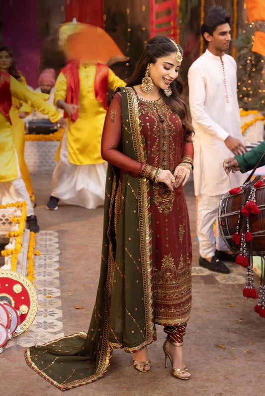 Asim Jofa - Luxury Chiffon Embroidered Unstitched 3 Piece - AJCD-22