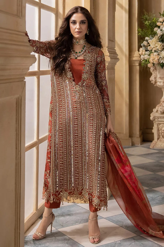Charizma Pure Chiffon Embroidered Unstitched 3 Piece DJW4-04