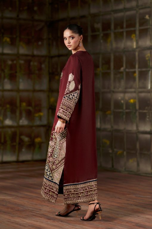 Ethnc E1141/104/414 Luxury Silk Embroidered 3 Pc Unstitched Suit PA-204