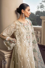 Maria.B Embroidered Pure Chiffon Suits Unstitched 3 Piece MB23SC D1 - Luxury Collection