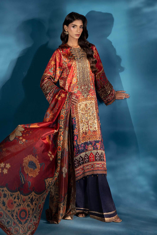 Maria.B Luxury Silk Embroidered Unstitched 3 Piece - MPS-W25-08