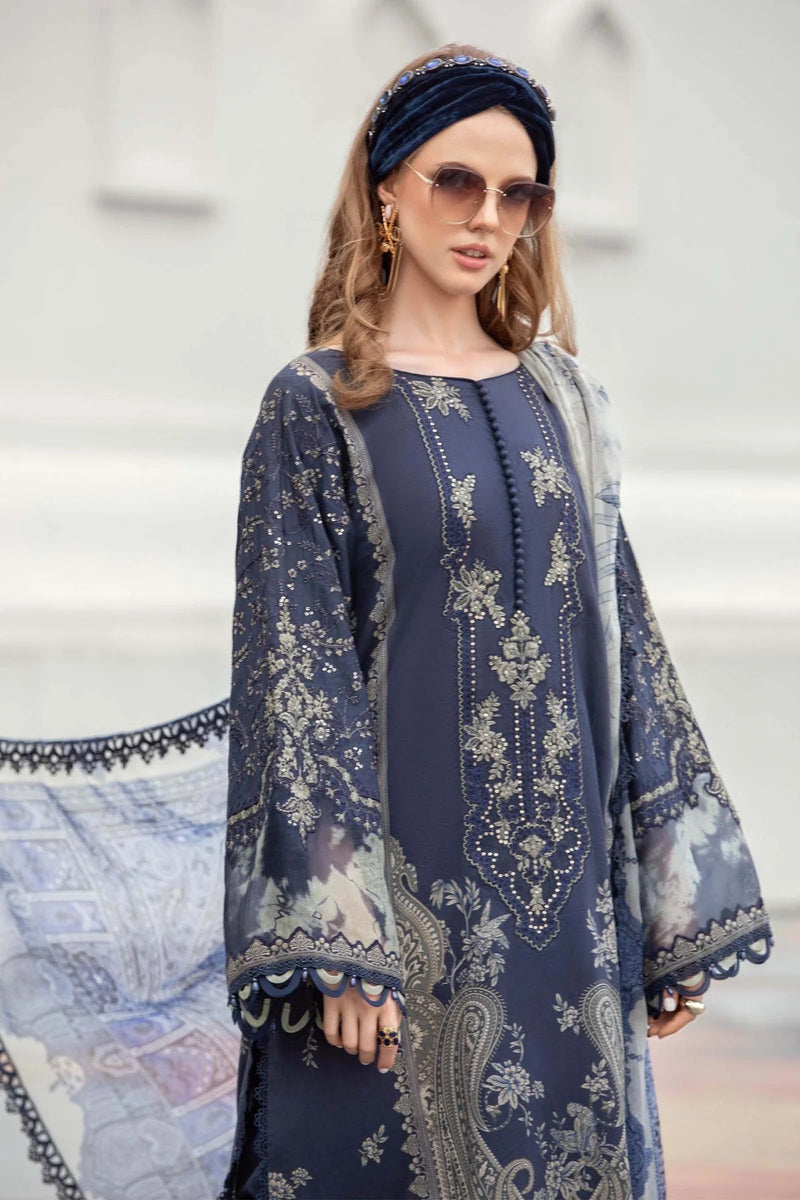 Maria.B MPrints Unstitched Embroidered Lawn 3Pc Suit MPT-1805-B