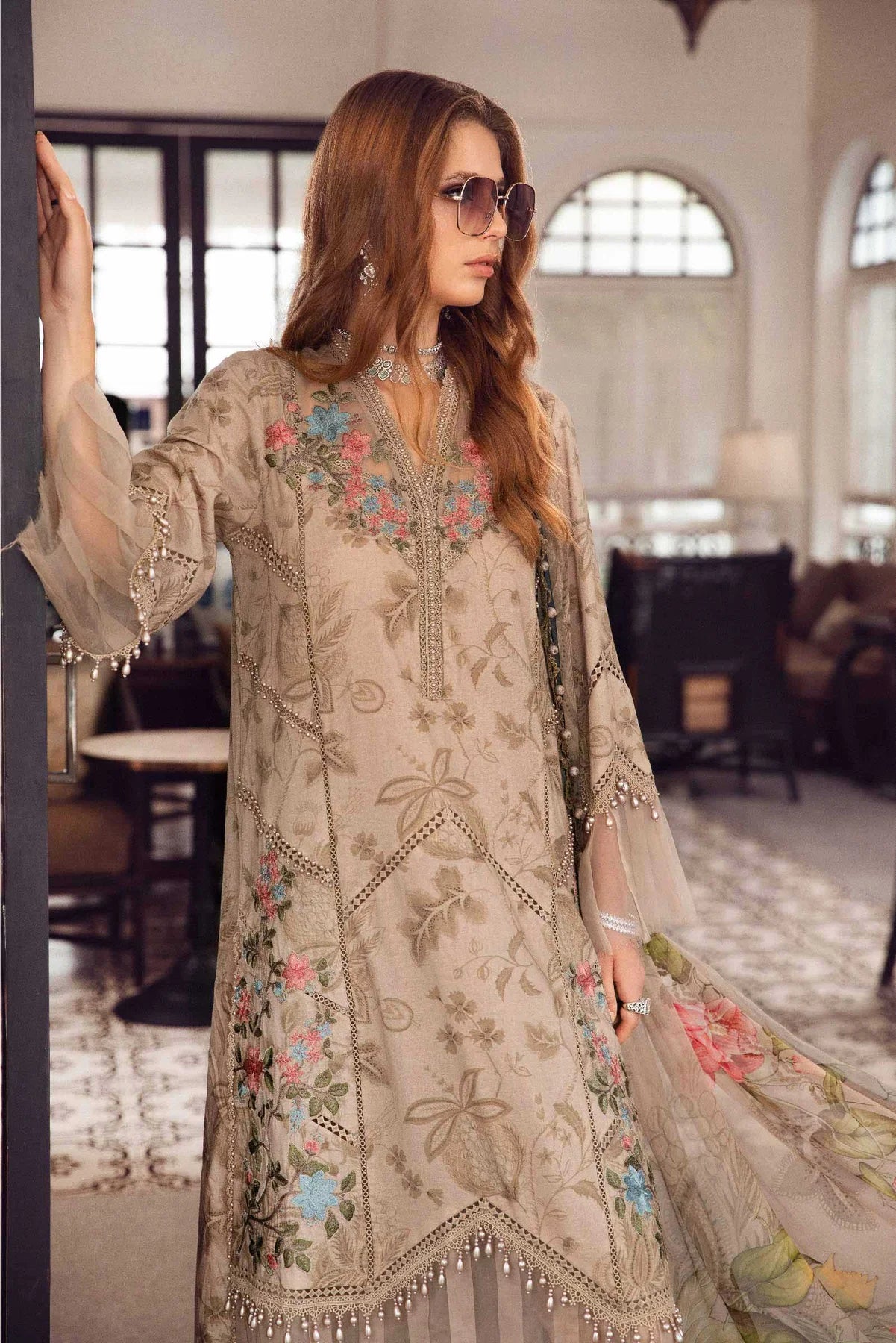 Maria.B Mprints Luxury Lawn Embroidered 3 Pieces Unstitched MPT 1903-A