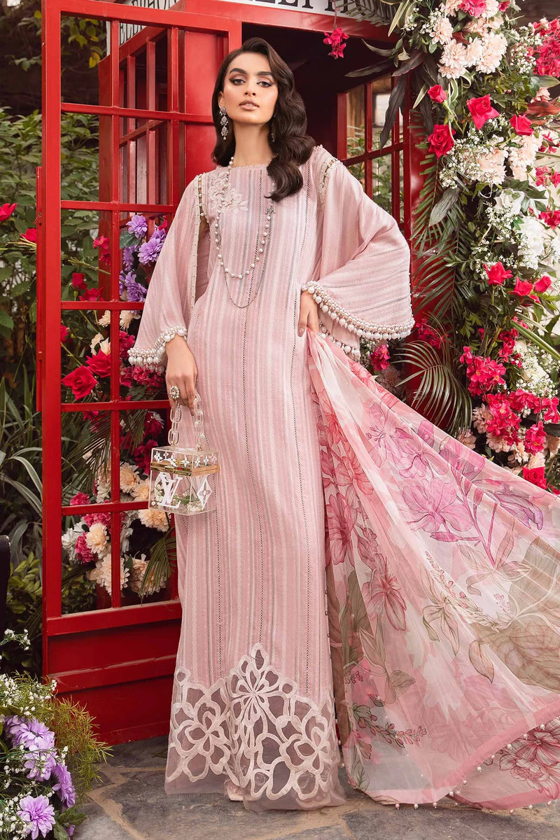 Maria.B M.Prints Unstitched Embroidered Lawn Suit MPT-2109-B Pink