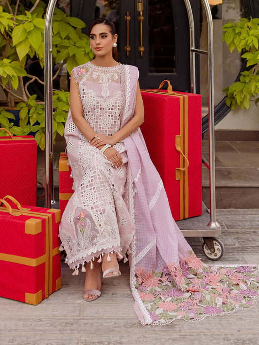 Parishay Luxury Lawn Embroidered 3 Pc Unstitched MS-07 Eid Collection