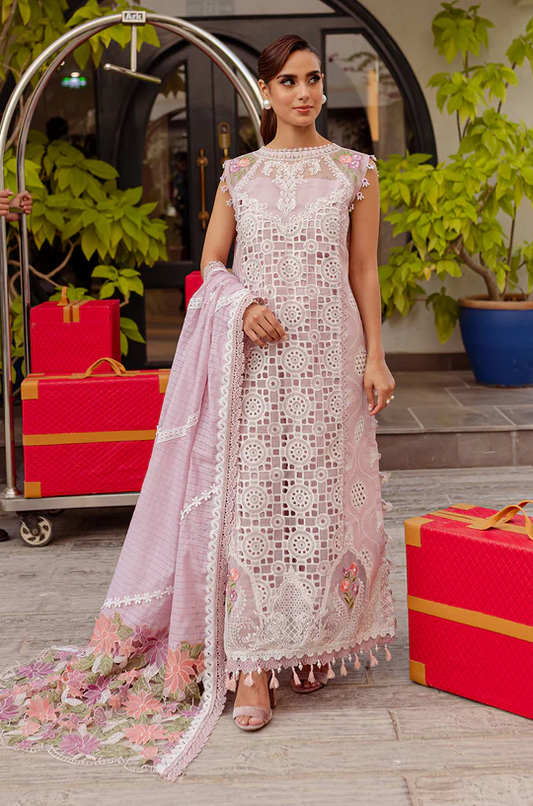 Parishay Luxury Lawn Embroidered 3 Pc Unstitched MS-07 Eid Collection