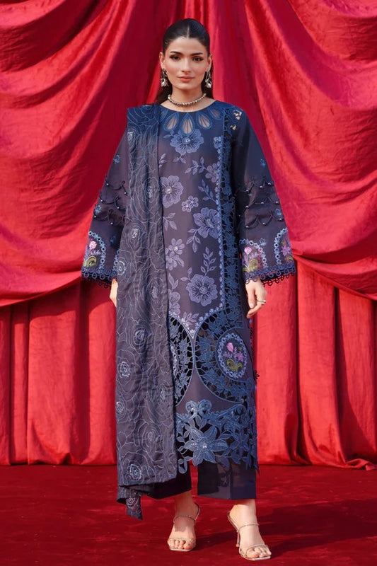 Parishay - SQ-09 - Luxury Lawn Embroidered Unstitched 3 Piece