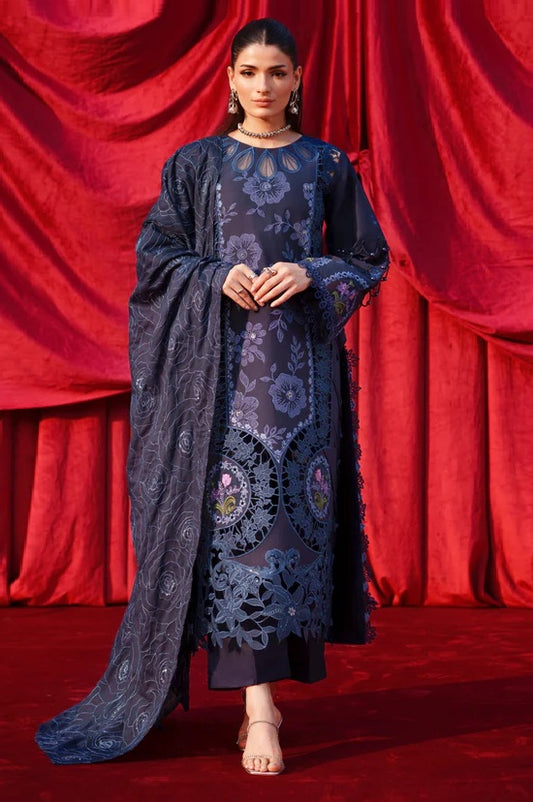 Parishay - SQ-09 - Luxury Lawn Embroidered Unstitched 3 Piece