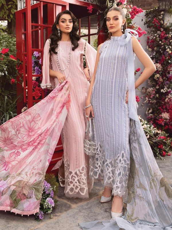 Maria.B M.Prints Unstitched Embroidered Lawn Suit MPT-2109-A Gray