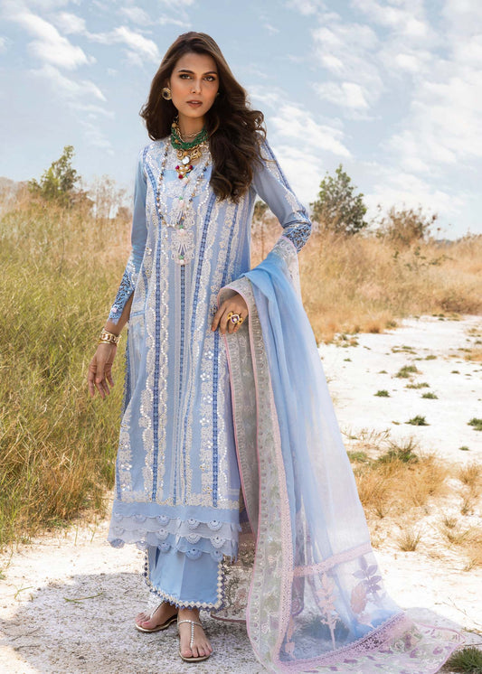 Saira Shakira Embroidered Luxury Lawn 3Pc Unstitched Suit NADINE-A