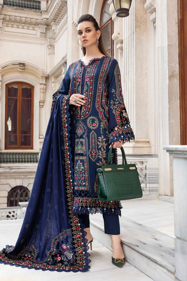 Maria.B Luxury Embroidered Lawn With Pure Chiffon Duppta Unstitched D-9
