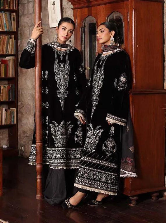 Noor By Saadia Asad Luxury Velvet Collection 3 Pc Unstitched PAREEHA D-12