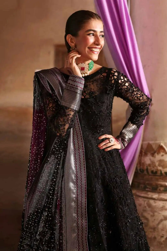 Nureh Jhoomro Luxury Embroidered Organza Unstitched 3Pc Suit NL-73 MAYA