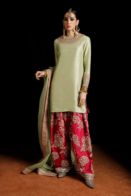 Hussain Rehar - Luxury Raw Silk Embroidered Unstitched 3 Piece - Doron