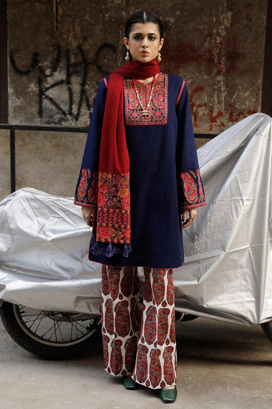 Jugnu Luxury Lawn Embroidered Unstitched 3 Piece - Mosaic Scarf