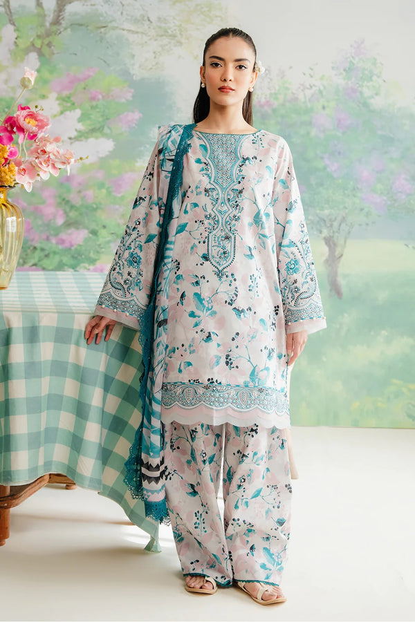 Afrozeh Cashmere The Floral Charm Unstitched Embroidered 3 Pc Lawn A-05