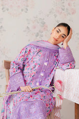 Afrozeh Embroidered 3 Pieces Lawn Unstitched Suit ORCHID