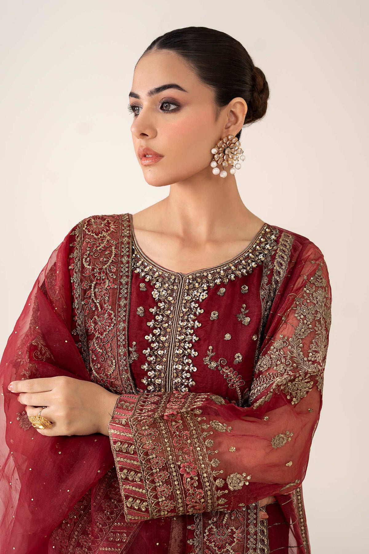 Hand Emblisment Maria.B Raw Silk Embroidered Hand Embellishment Collection SF-PF26-08 ...