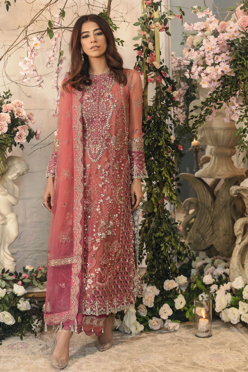 Gossamer by Zaha Embroidered Net Suits Unstitched 3 Piece ZK D1 Kyra - Wedding Collection