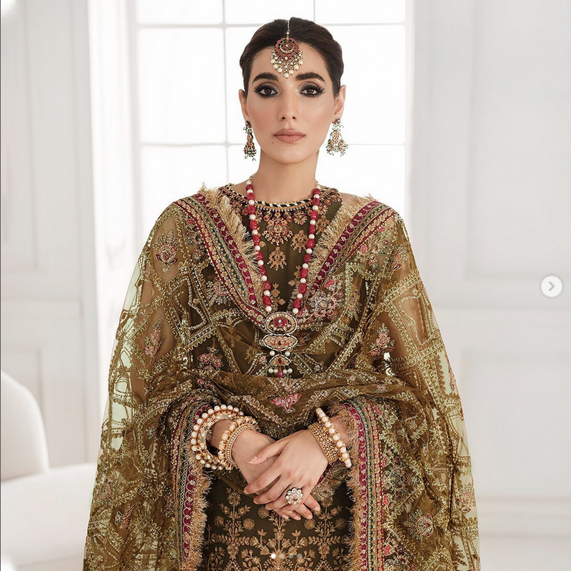 BAROQUE Chantelle Unstitched Embroidered Chiffon 3Pc Suit CH10-D06