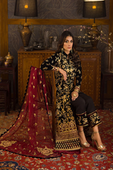 Zainab Chottani Velvet Embroidered Collection Unstitched 3 Pieces D-8 Noor