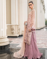 Maria.B Unstitched 3 Pieces Chiffon Embroidered Suit MPC-23-103 Lilac Pure Chiffon