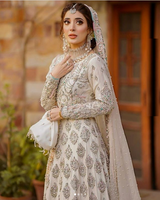 Kanwal Malik Brides - Arushi Pakistani Korean Silk Bridal Lehenga With Choli Hand Made