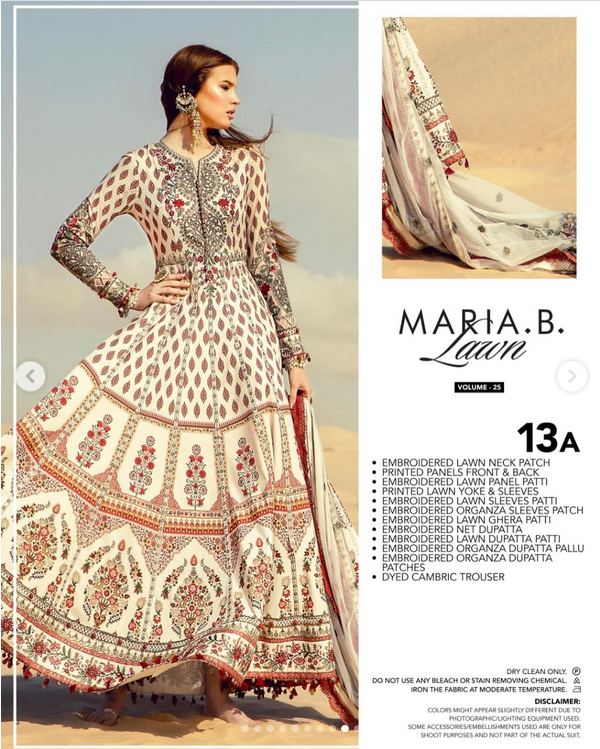 Maria.B Unstitched Luxury Embroidered Lawn 3Pc Suit D-2413-A Black