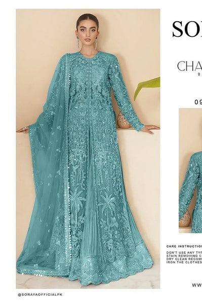Soraya Couture Luxury Net Embroidered Unstitched Collection Dahlia Festive Collection