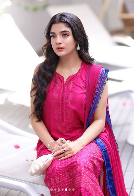 open lace back dress Embellished Premium Lawn Pink Salwar Kameez Pakistani Eid Dress Medium main image 0