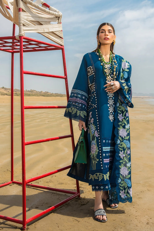 Crimson Embroidered Lawn Suits Unstitched 3 Piece Bohemian Summer D7A - Luxury Collection